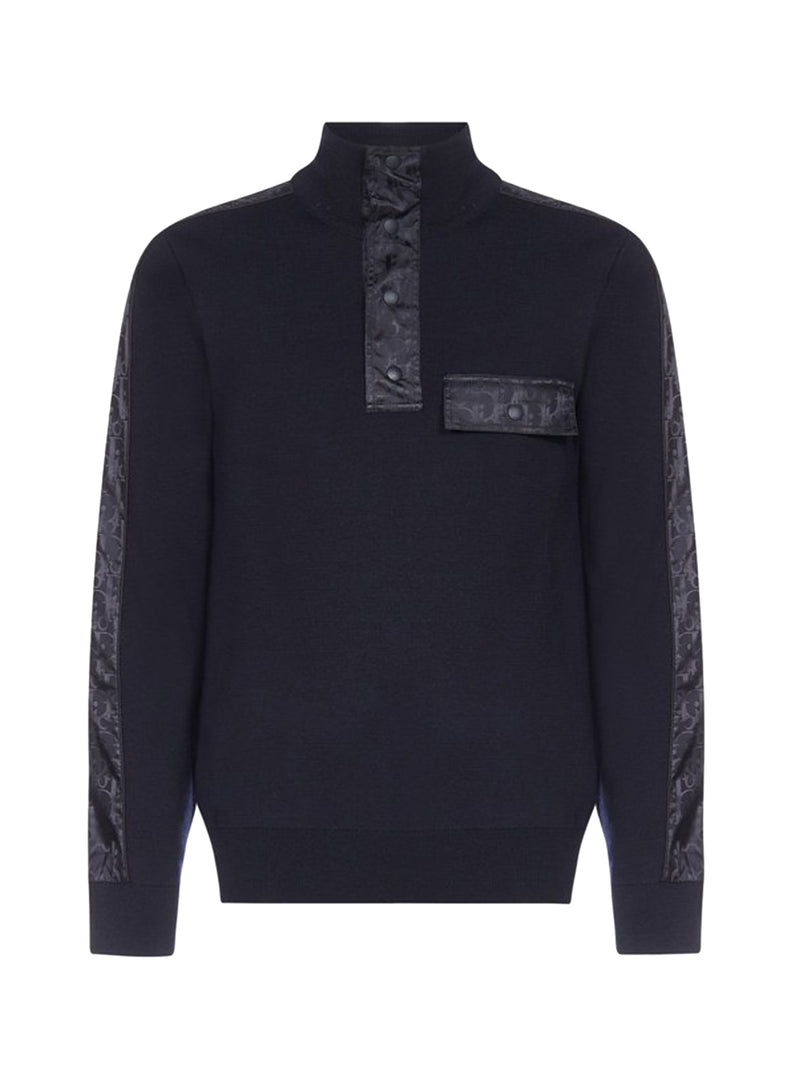 Dior Homme Dior Oblique Motif High Collar Sweater