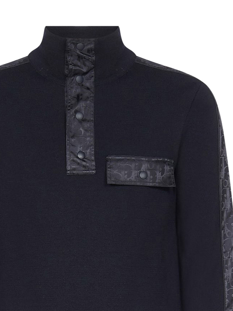 Dior Homme Dior Oblique Motif High Collar Sweater