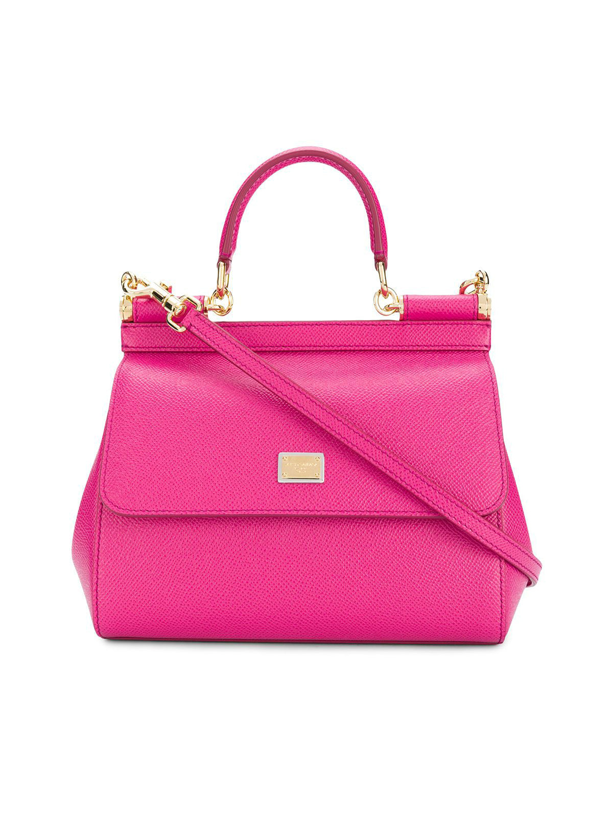 PINK DOLCE & GABBANA SMALL SICILY BAG IN DAUPHINE LEATHER
