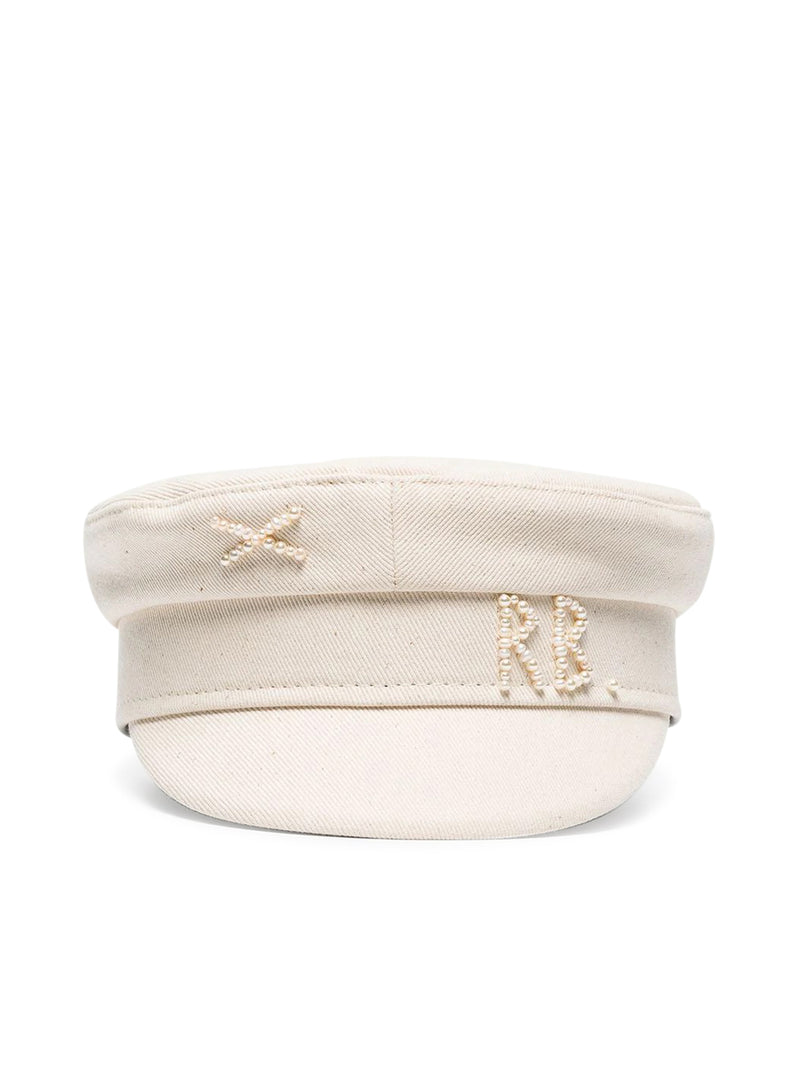 beaded detail cotton cap