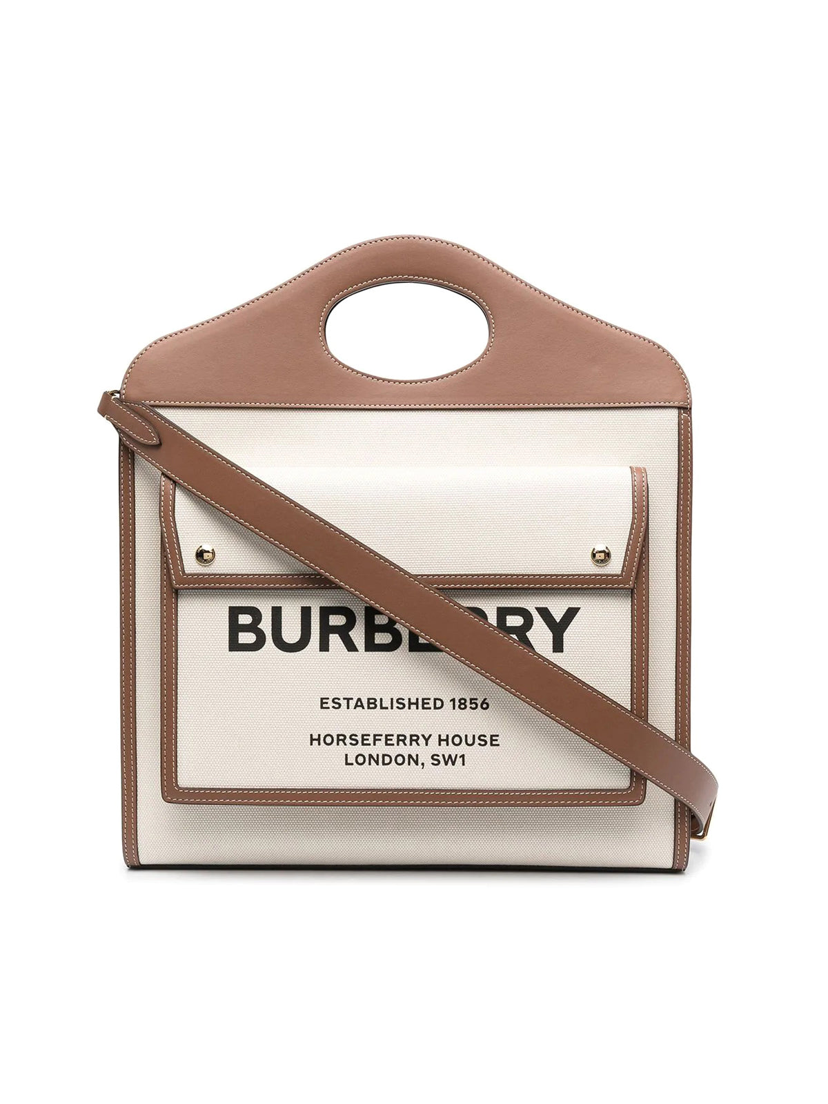 BURBERRY Calfskin Nylon Tartan Mini Pocket Bag Blue White Orange 1236064