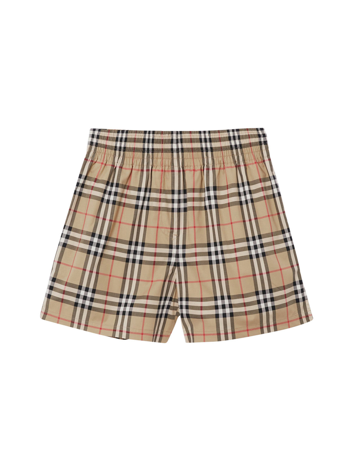 Stretch cotton shorts with Vintage check motif and side bands