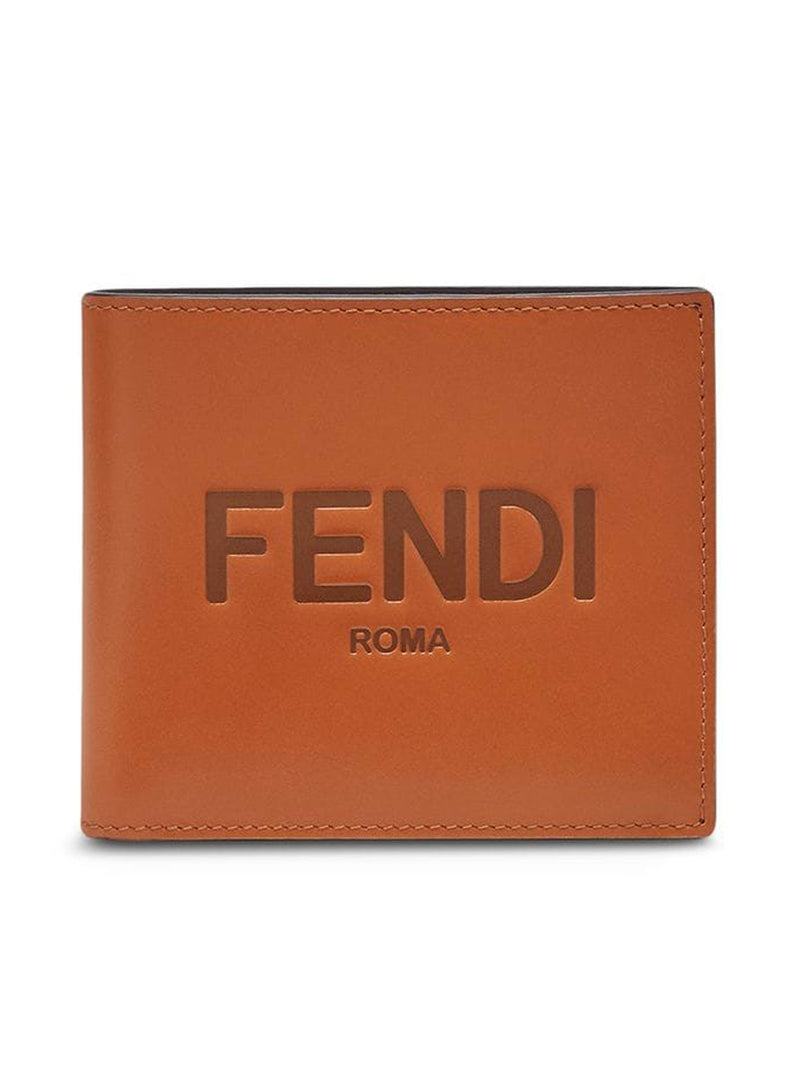 Bi-fold wallet with embossed logo