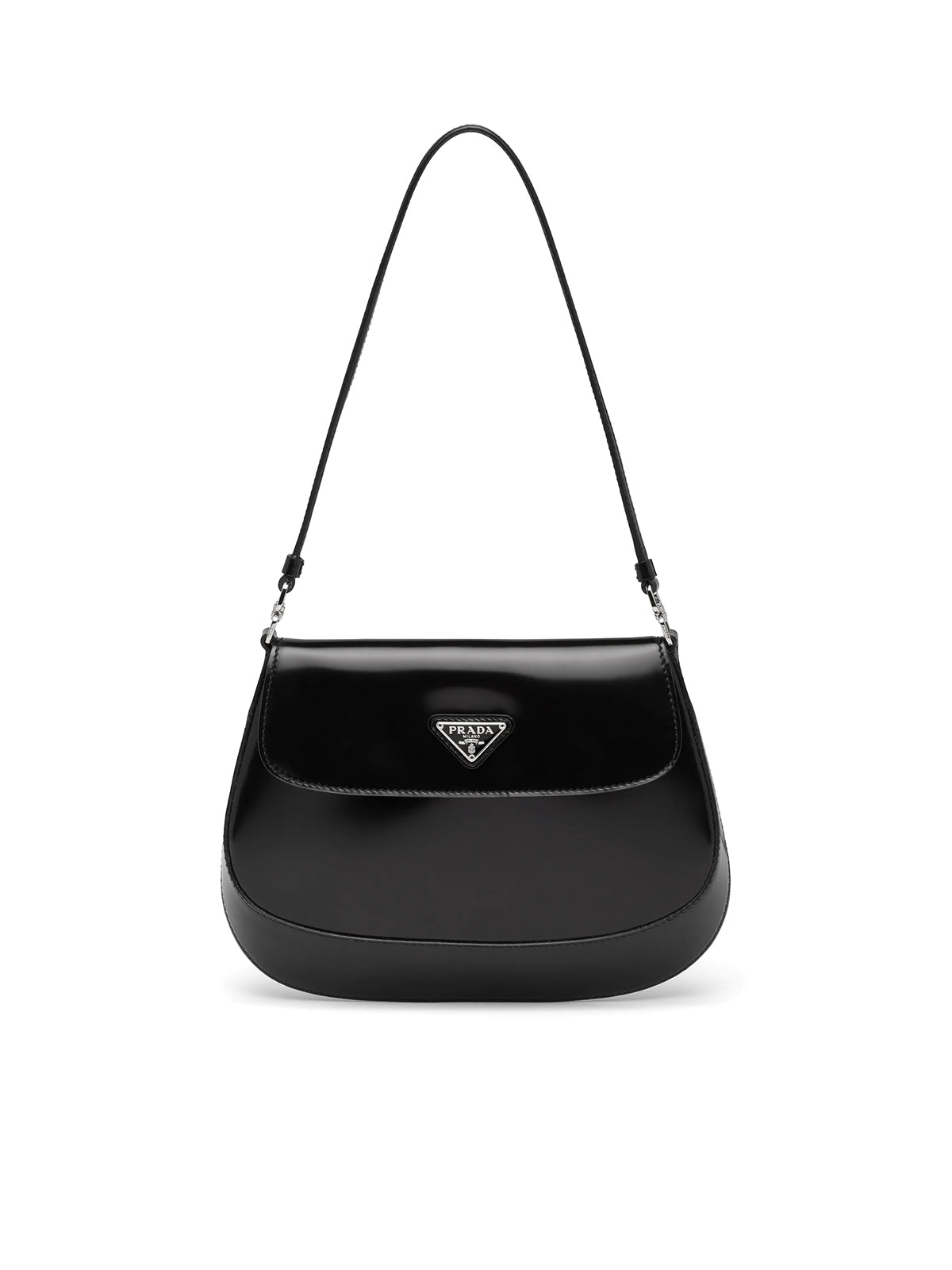 Cleo Small Leather Shoulder Bag in Red - Prada