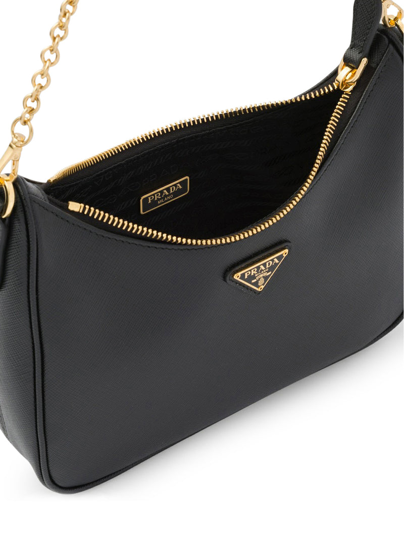 PRADA Saffiano Leather Mini Shoulder Bag Black – Past & Present Boutique