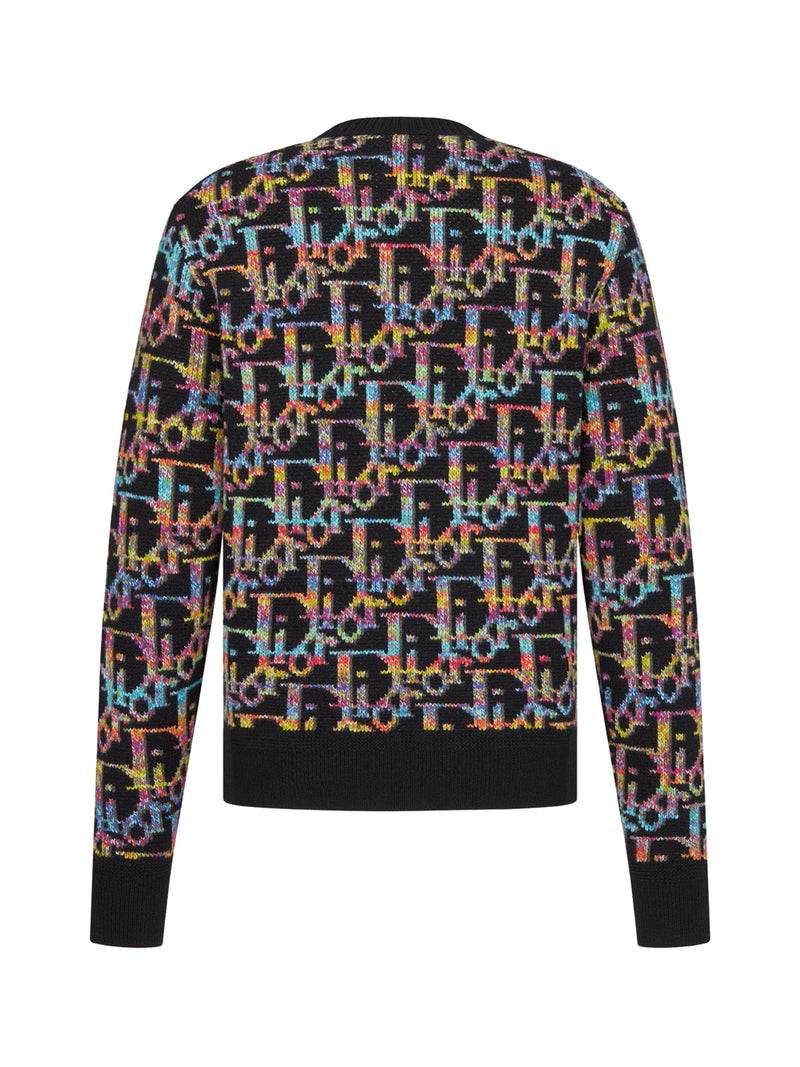 DIOR OBLIQUE black wool jacquard sweater