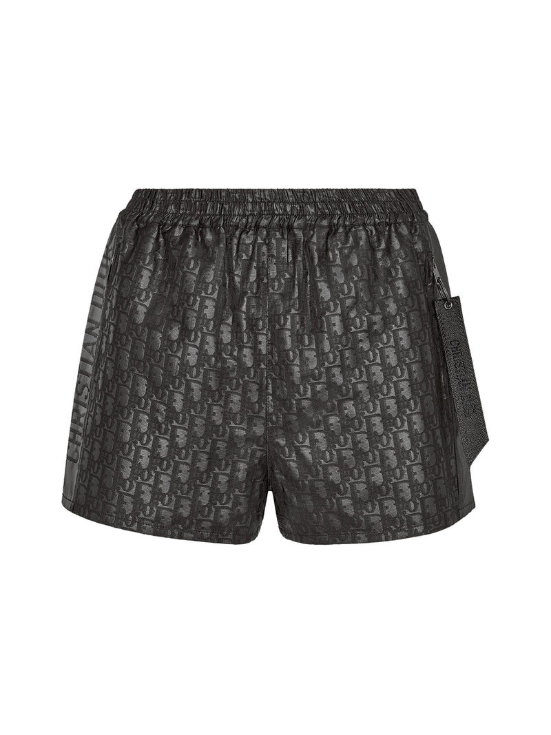 shorts in black technical taffeta jacquard with Dior Oblique motif