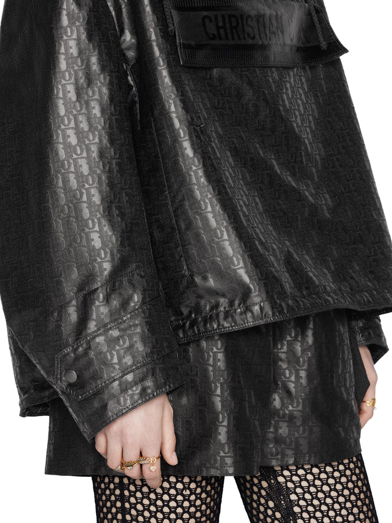 shorts in black technical taffeta jacquard with Dior Oblique motif