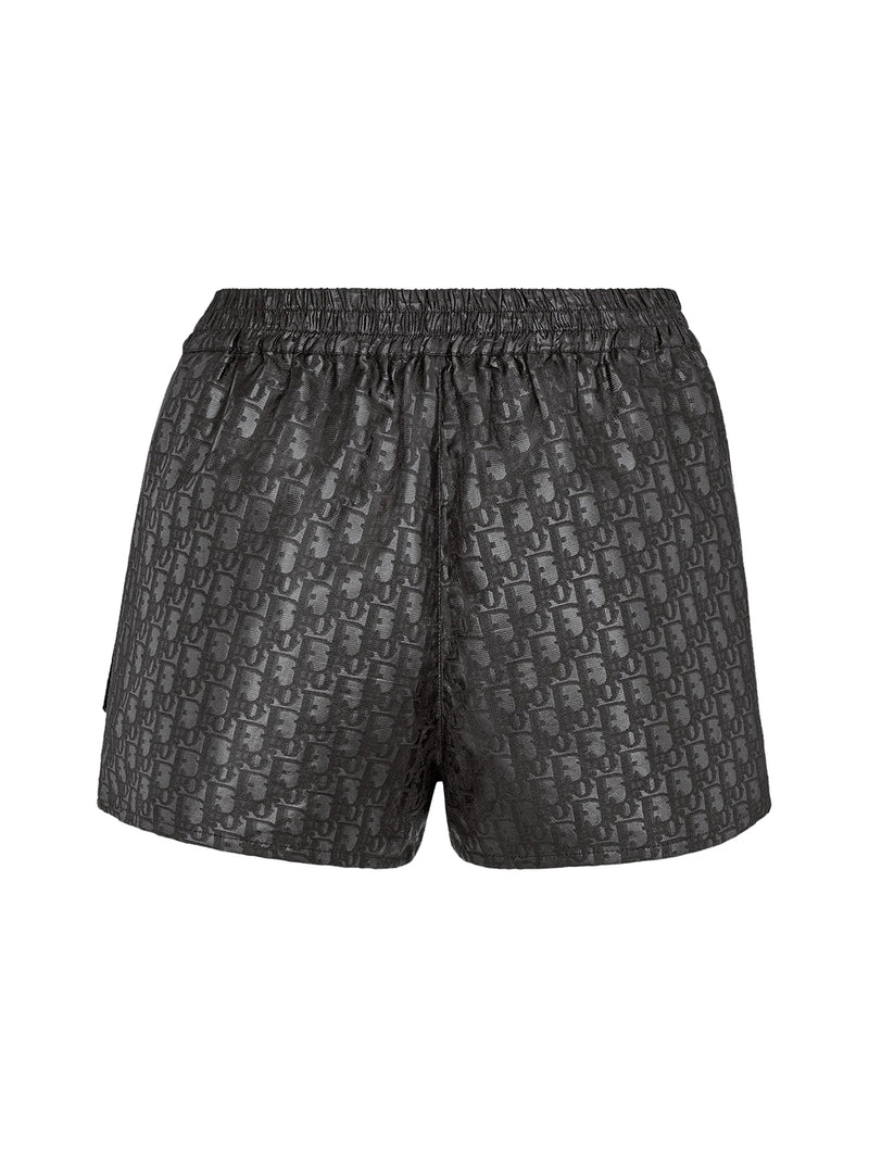 shorts in black technical taffeta jacquard with Dior Oblique motif