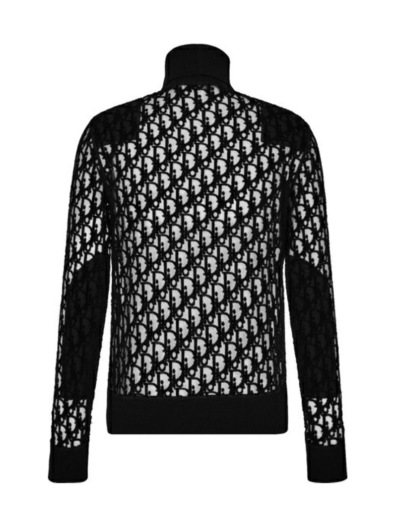 Black Sheer Oblique Turtleneck