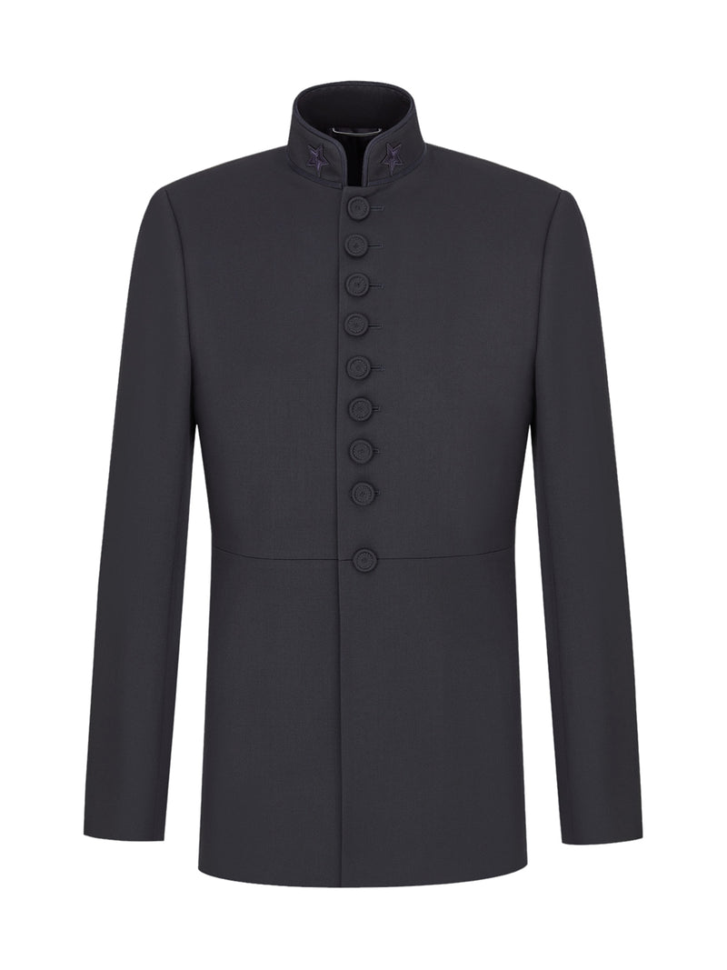 JACKET WITH KOREAN COLLAR
