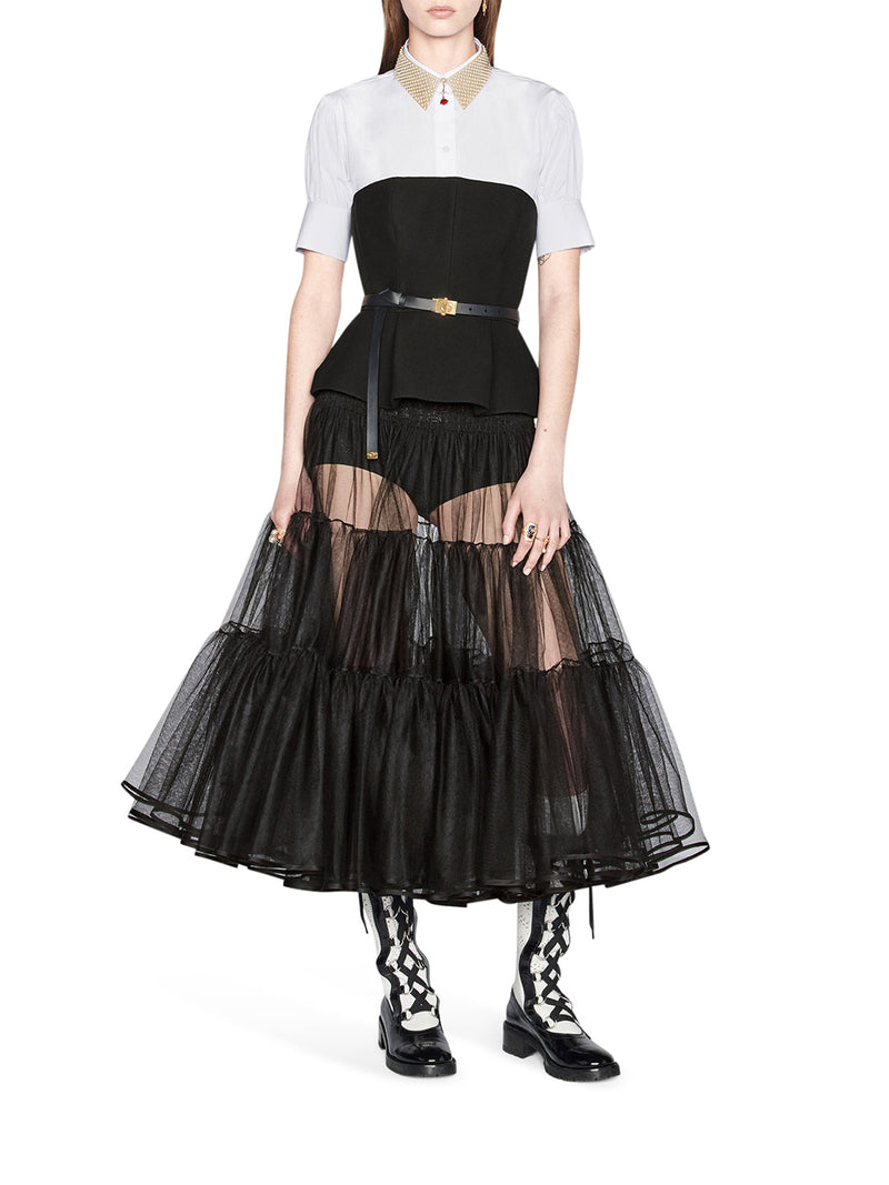MIDI SKIRT WITH RUFFLES