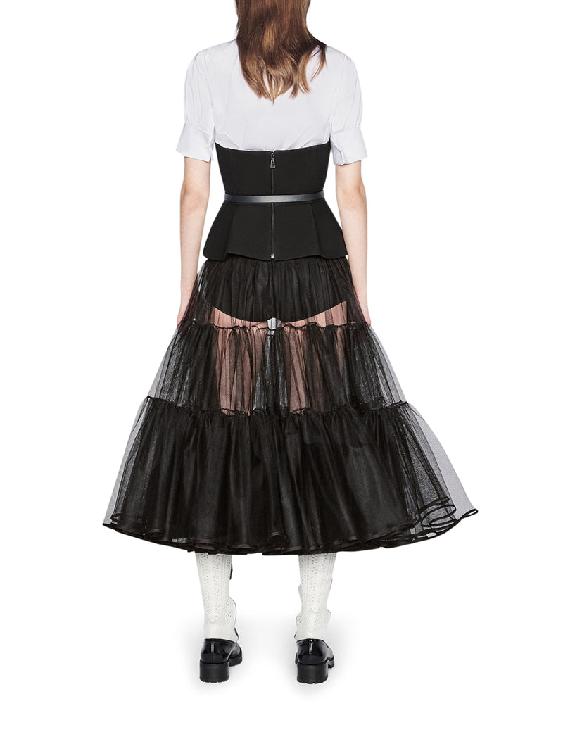 MIDI SKIRT WITH RUFFLES