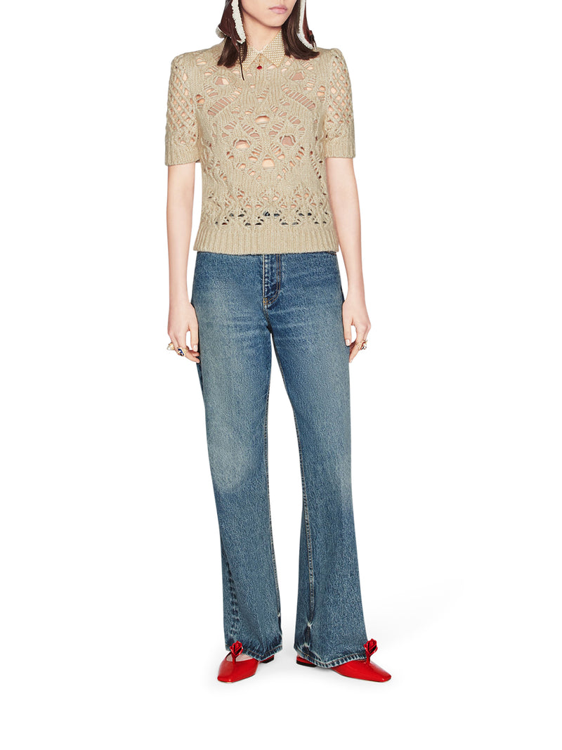 SHORT SLEEVE SWEATER