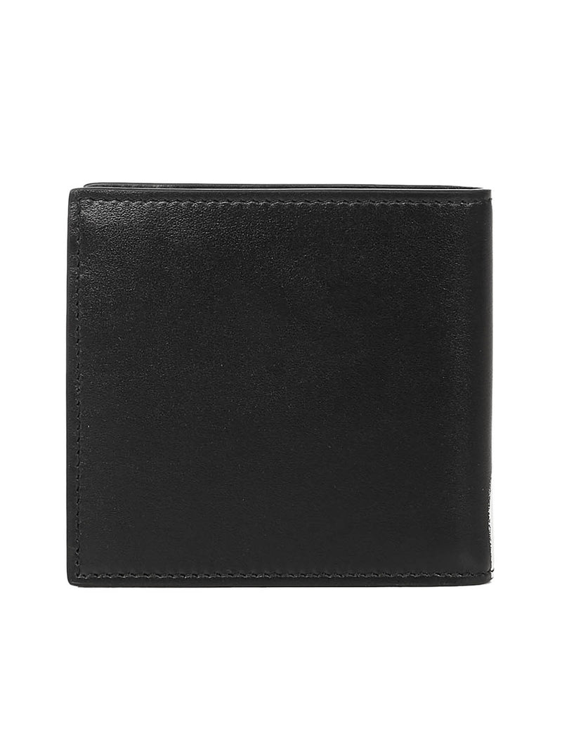Bifold wallet in leather with graffiti logo print
