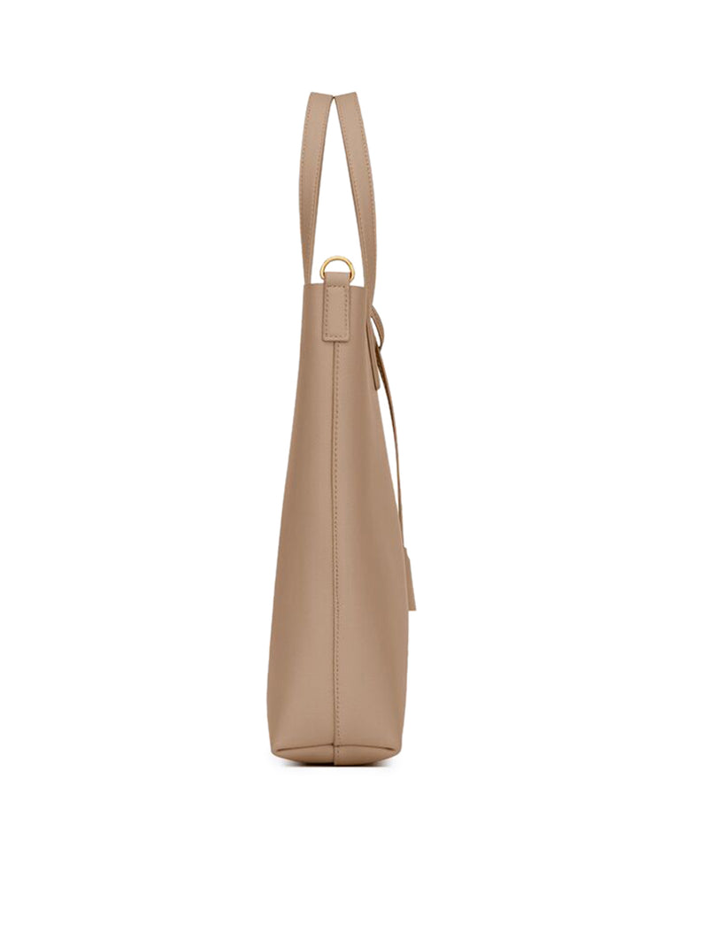 Saint Laurent - Toy Dark Beige Leather Shopping Tote