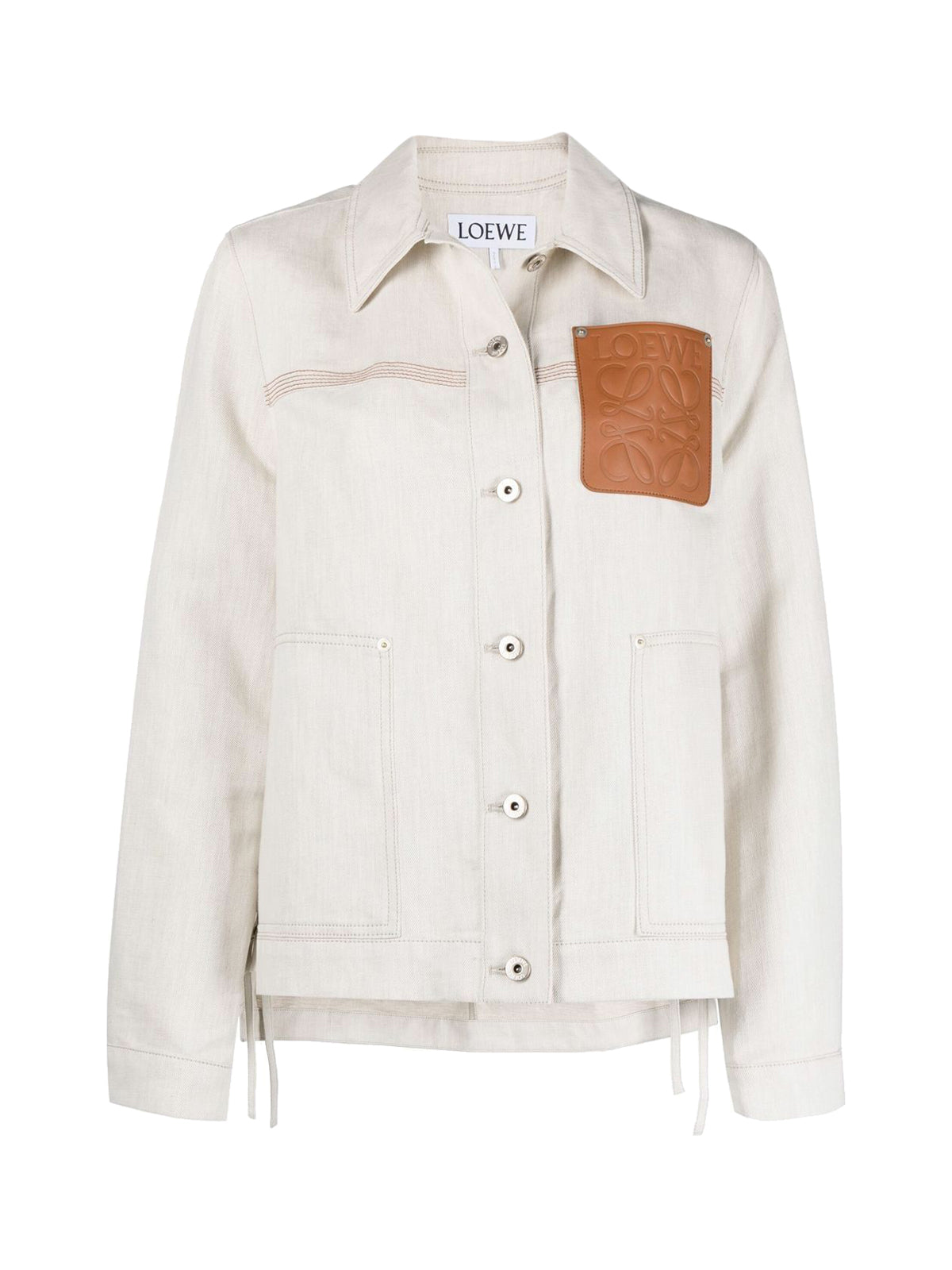 logo-patch buttoned-up jacket