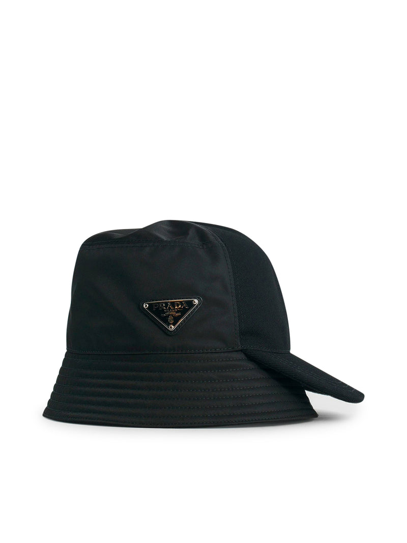 Prada men`s black re-nylon bucket hat