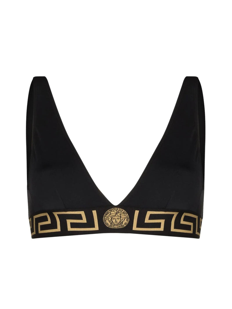 Barocco print triangle bikini top – Suit Negozi Row