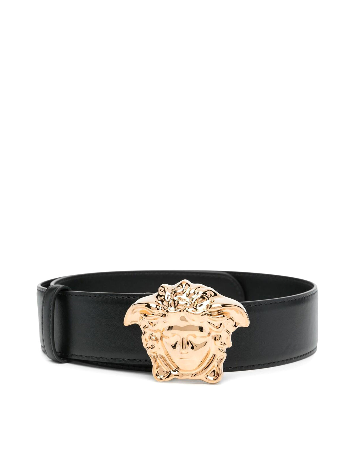 NEW VERSACE BLACK LEATHER GOLD PLATED MEDUSA Belt 90/36