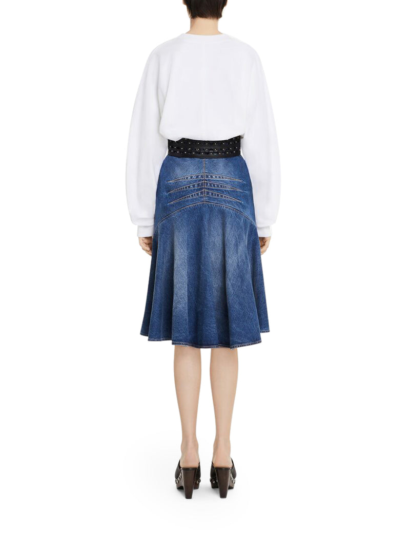 ALAÏA Denim midi skirt