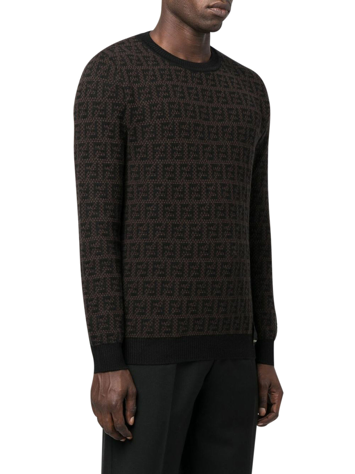 Fendi Wool Sweater with All Over Monogram