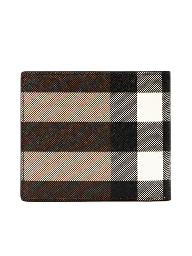 Check and Leather Bifold Wallet in Dark Birch Brown - Men | Burberry®  Official