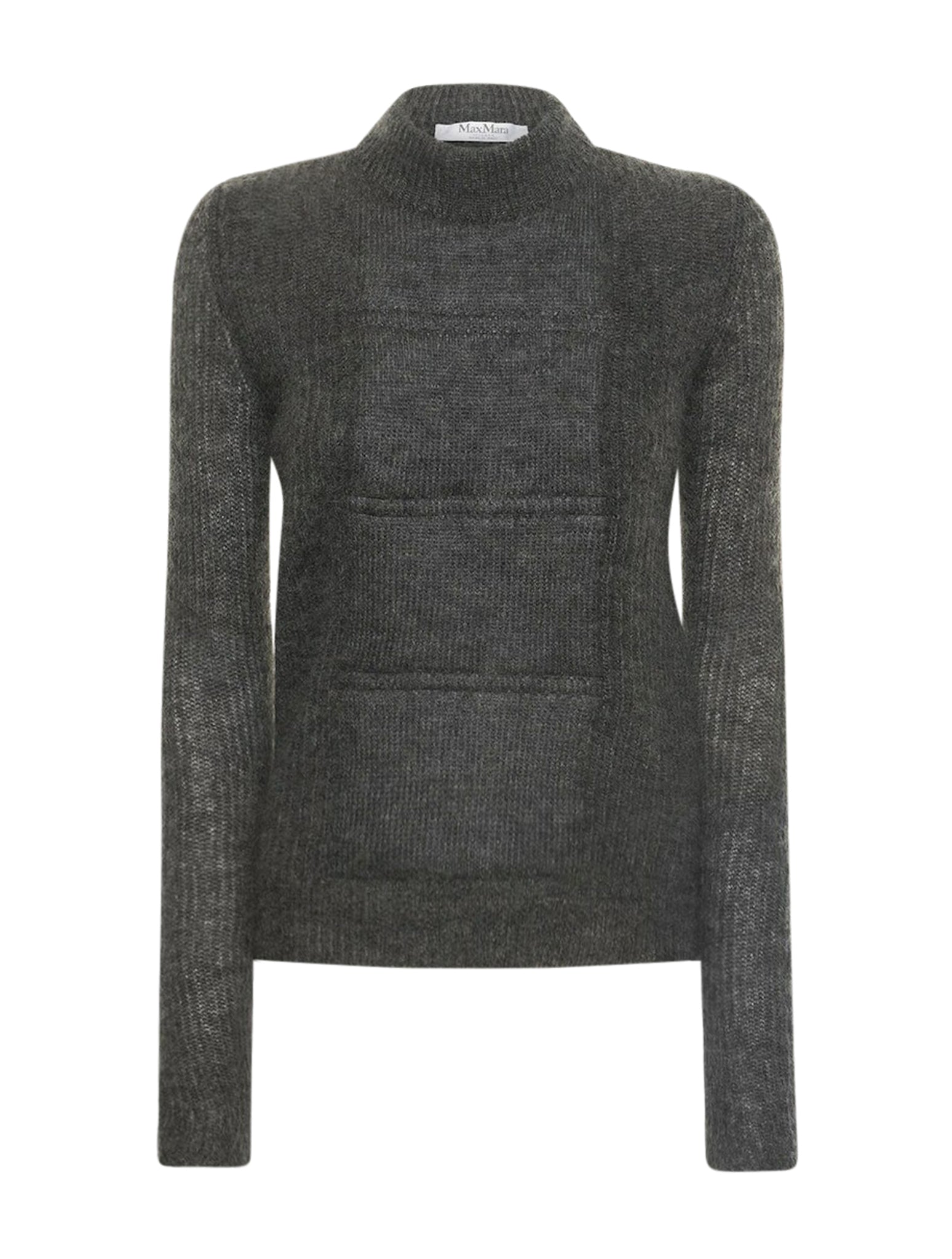PADDED SWEATER WITH BOWS IN MOHAIR BLEND