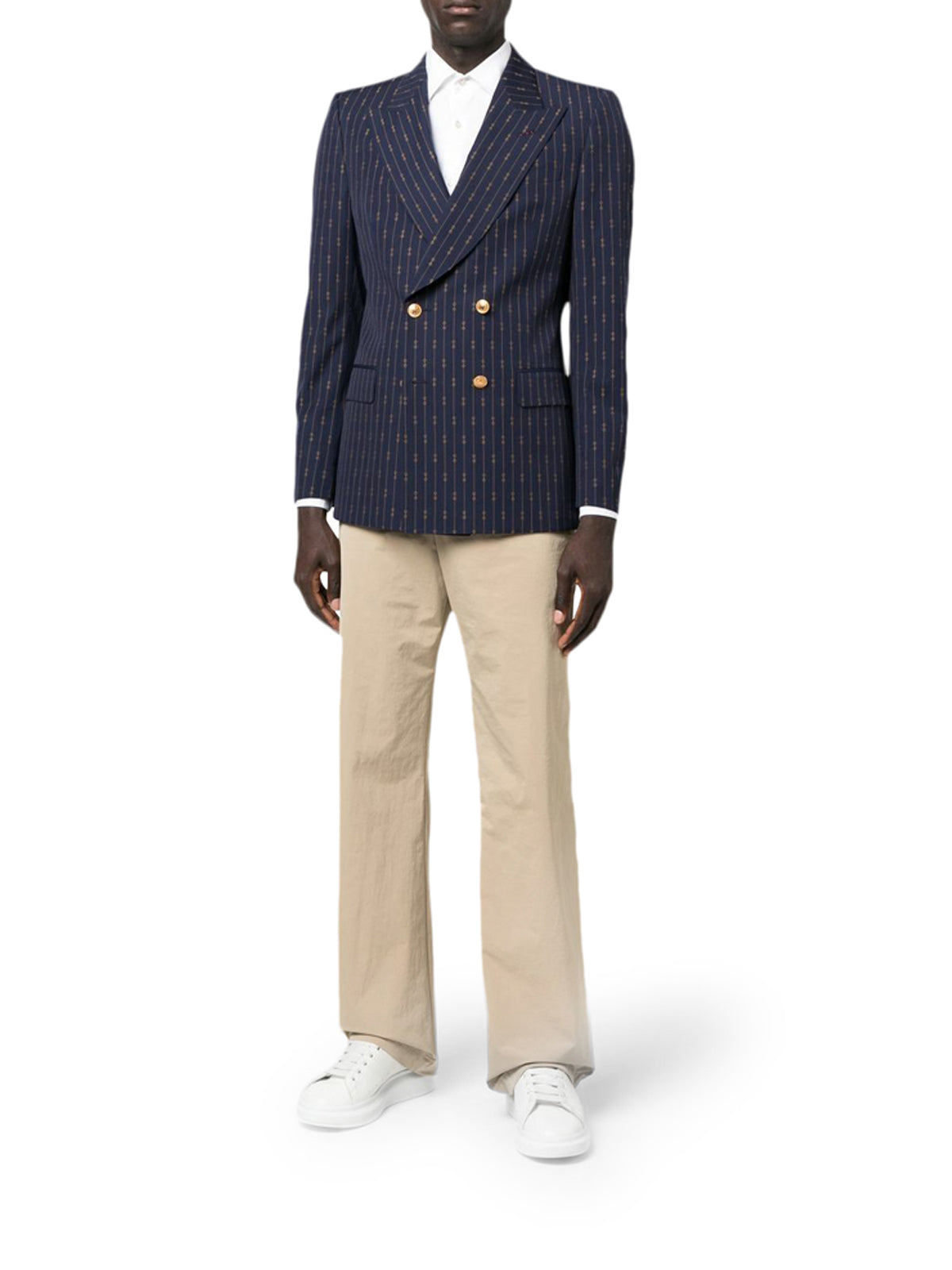 Gucci Stripe Trimmed Cotton Pocket Square, $134