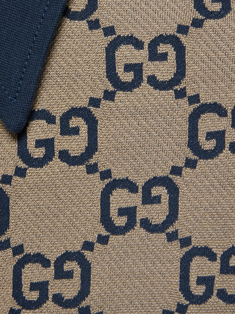 Gucci Short-sleeved Maxi GG Monogram Polo Shirt for Men