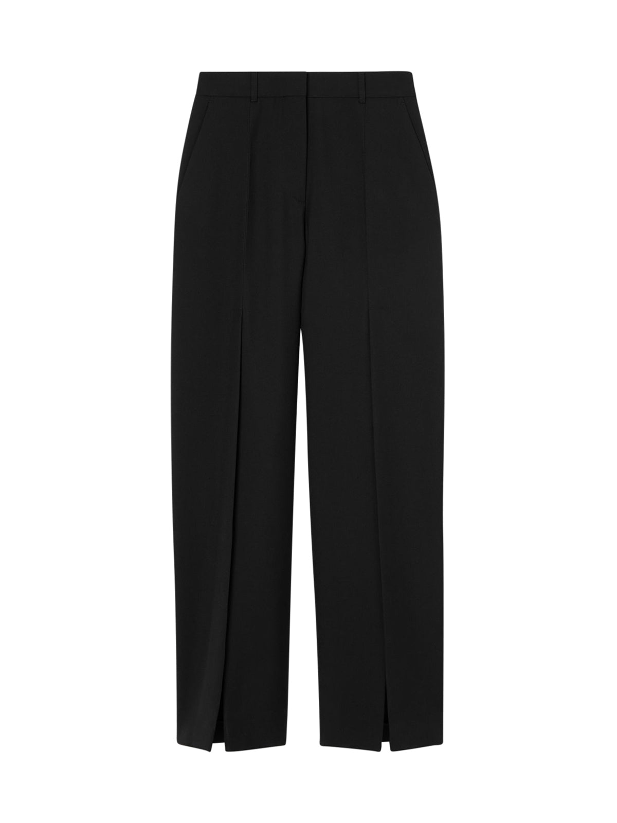 Wide-leg wool trousers with slits