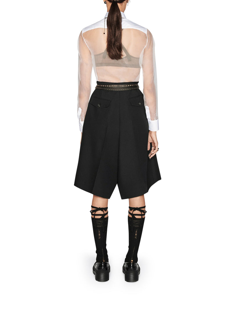 SEMI-TRANSPARENT BLOUSE WITH PLASTRON
