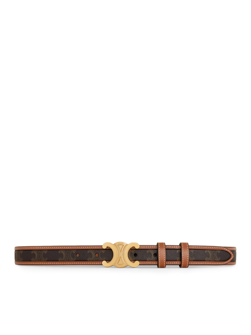 MEDIUM BELT IN TRIOMPHE CANVAS AND LEATHER CALF