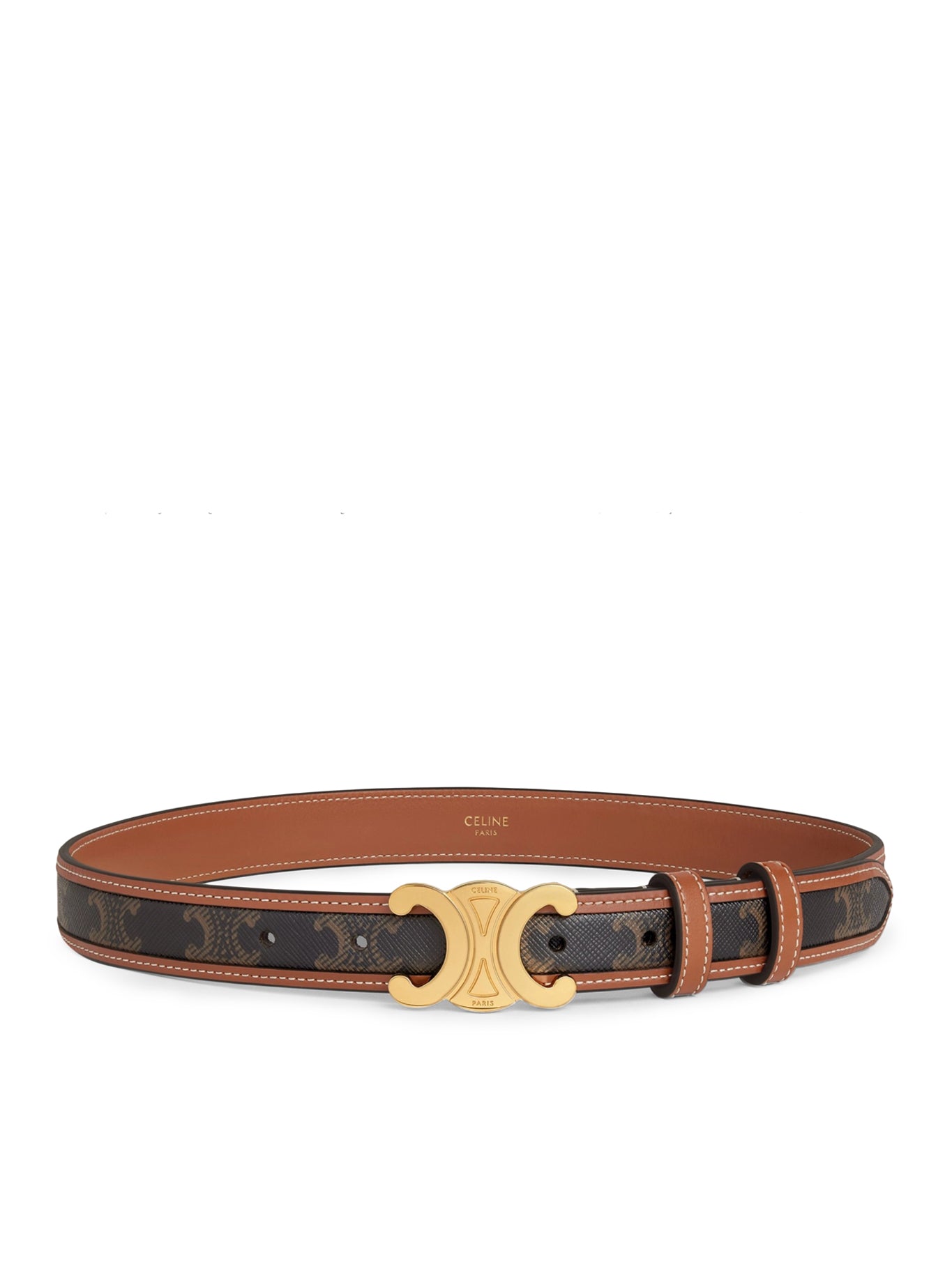 MEDIUM BELT IN TRIOMPHE CANVAS AND LEATHER CALF
