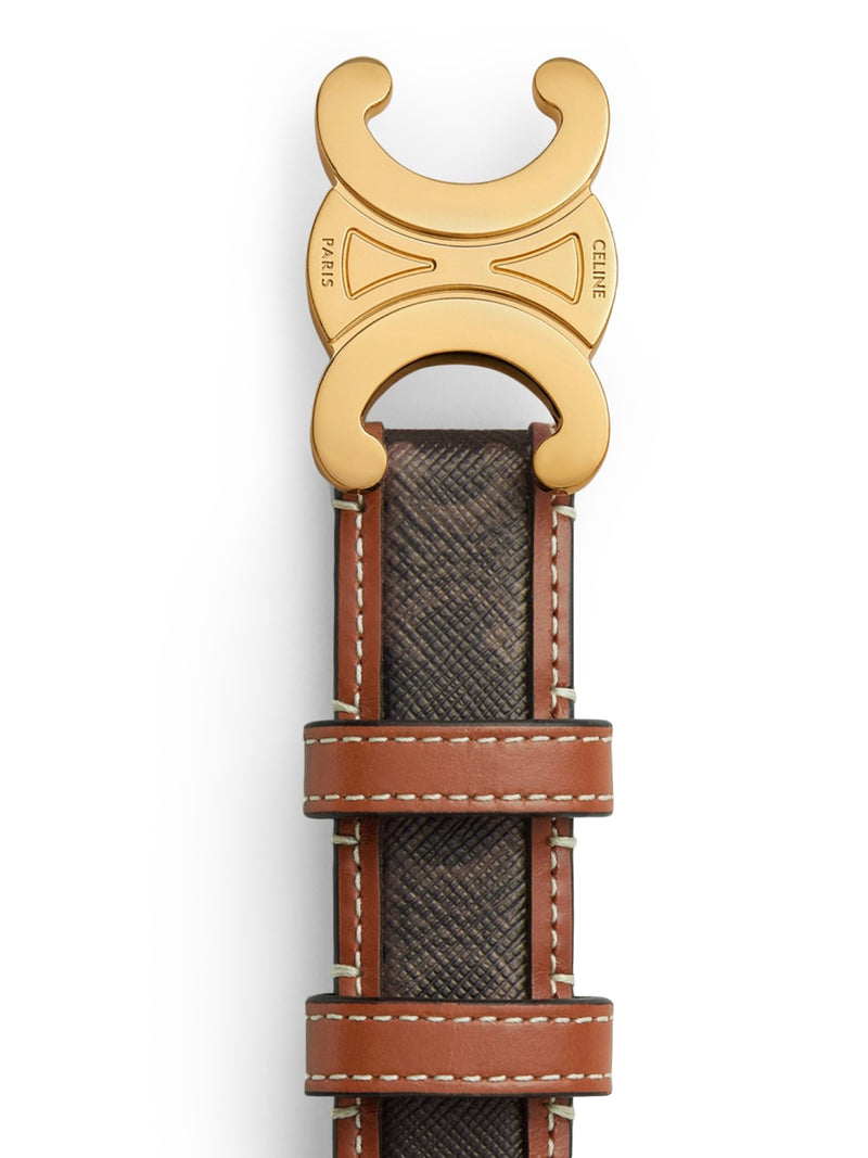 MEDIUM BELT IN TRIOMPHE CANVAS AND LEATHER CALF