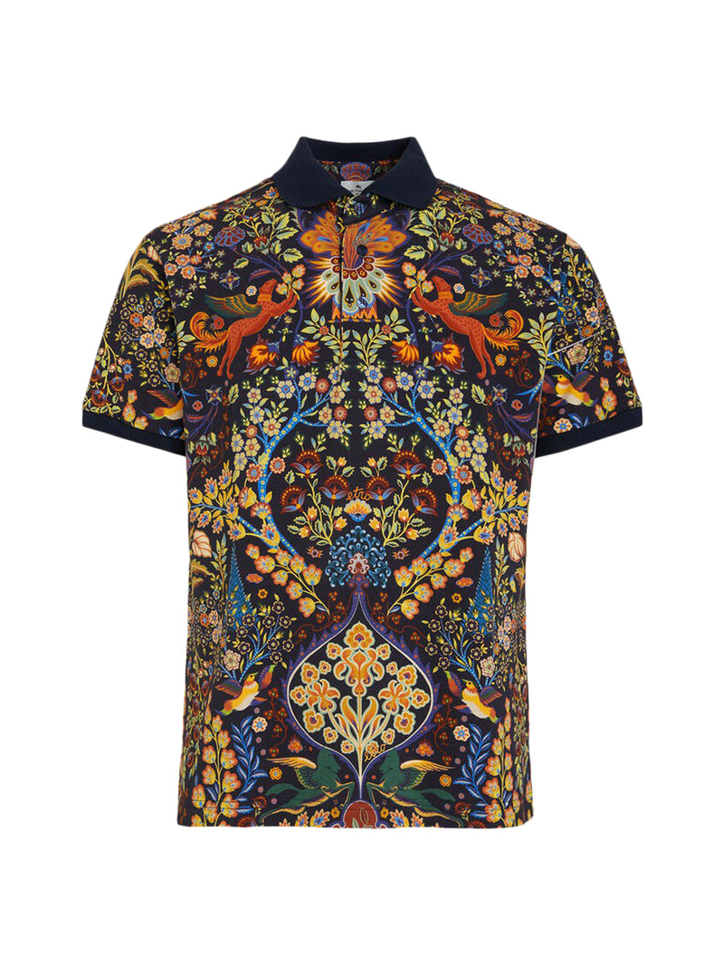 FLORAL POLO WITH MYTHOLOGICAL ANIMALS