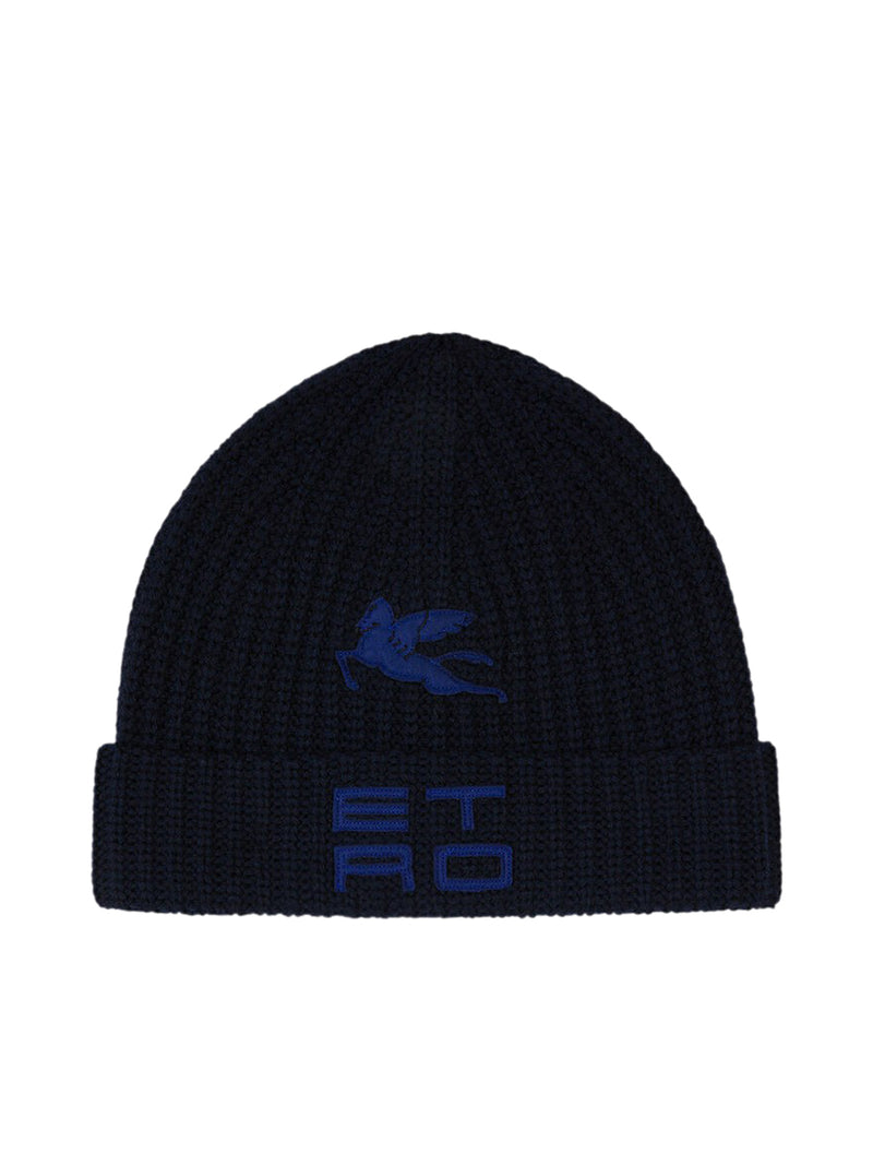 KNITTED BEANIE WITH ETRO CUBE LOGO