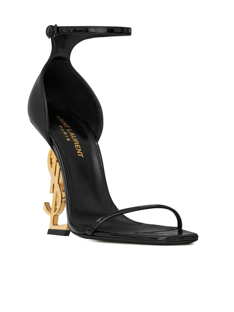 New YSL Saint Laurent OPYUM Metallic Gold Logo Heel Pumps Heels Shoes 36 6