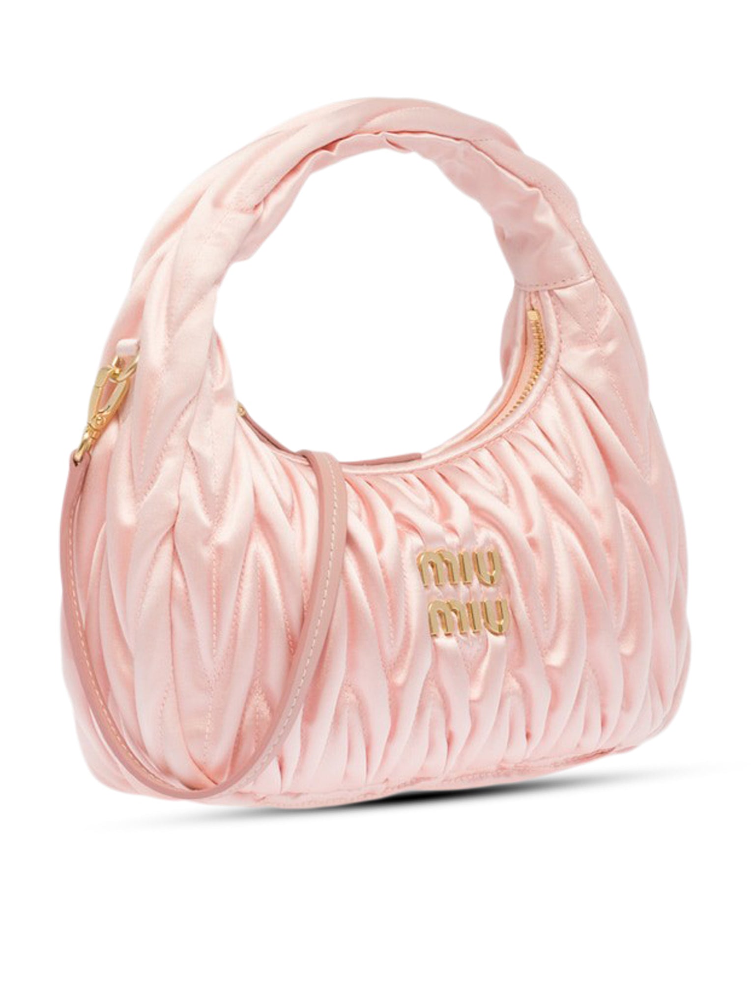 DEEPNY Flap-Pocket Fabric Hobo Bag Pink One Size