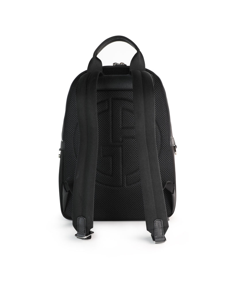 Backpack in highly resistant waterproof nylon and leather