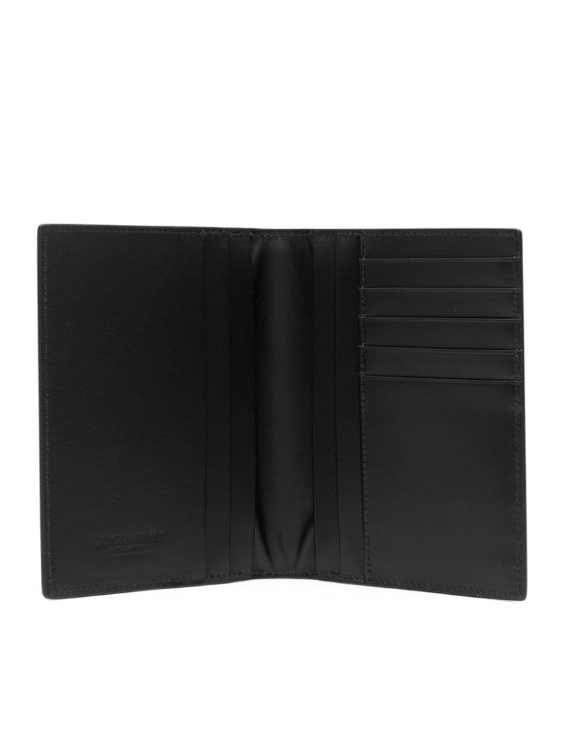 logo-plaque embossed-leather wallet