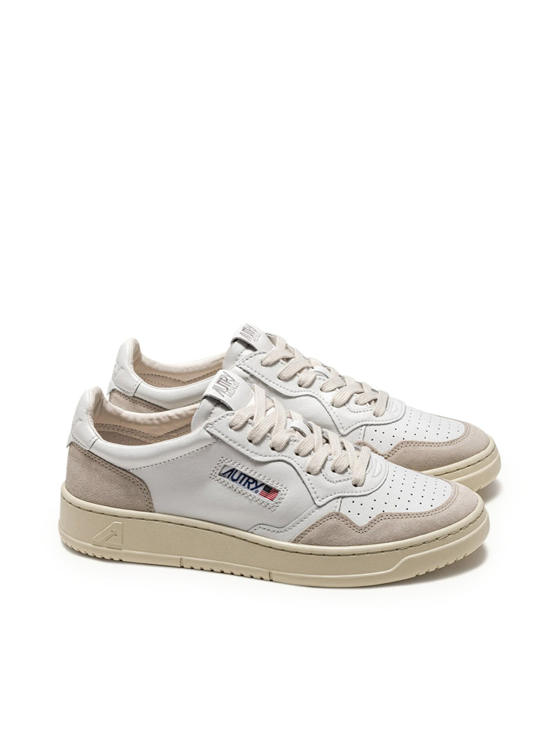 MEDALIST LOW SNEAKERS IN WHITE LEATHER AND SUEDE