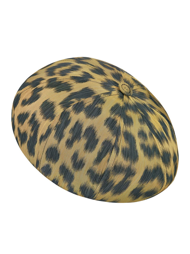 Multicolour technical taffeta with leopard print