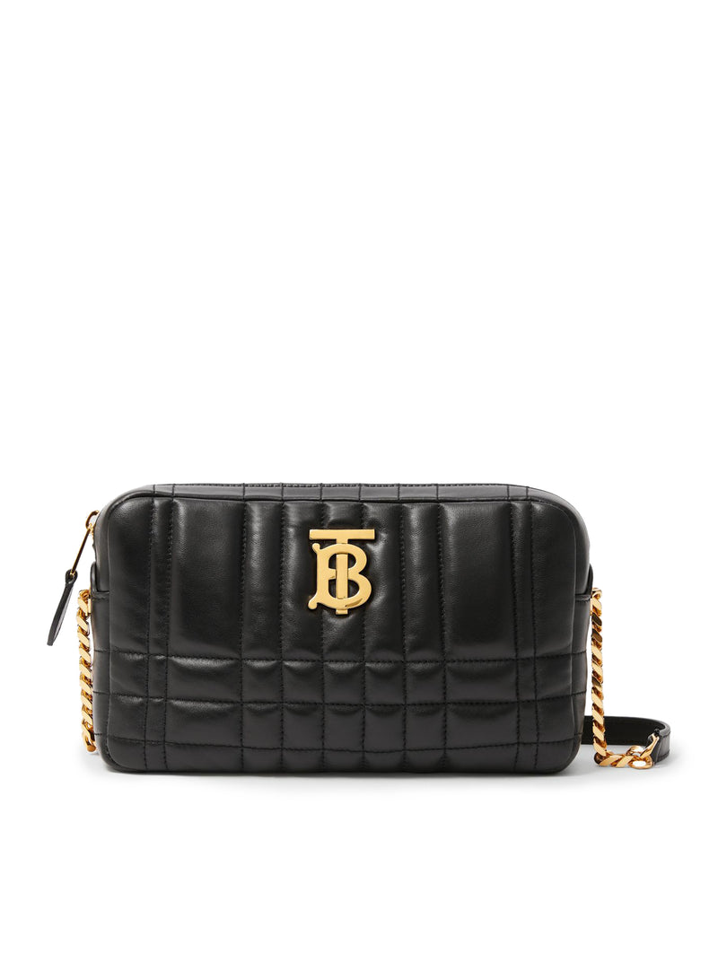 BURBERRY: pouch in saffiano coated cotton and leather - Black