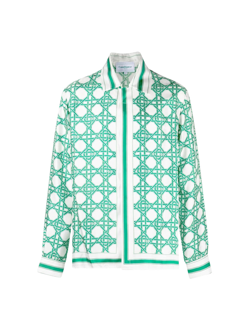 Green Scarf-print silk shirt, Casablanca