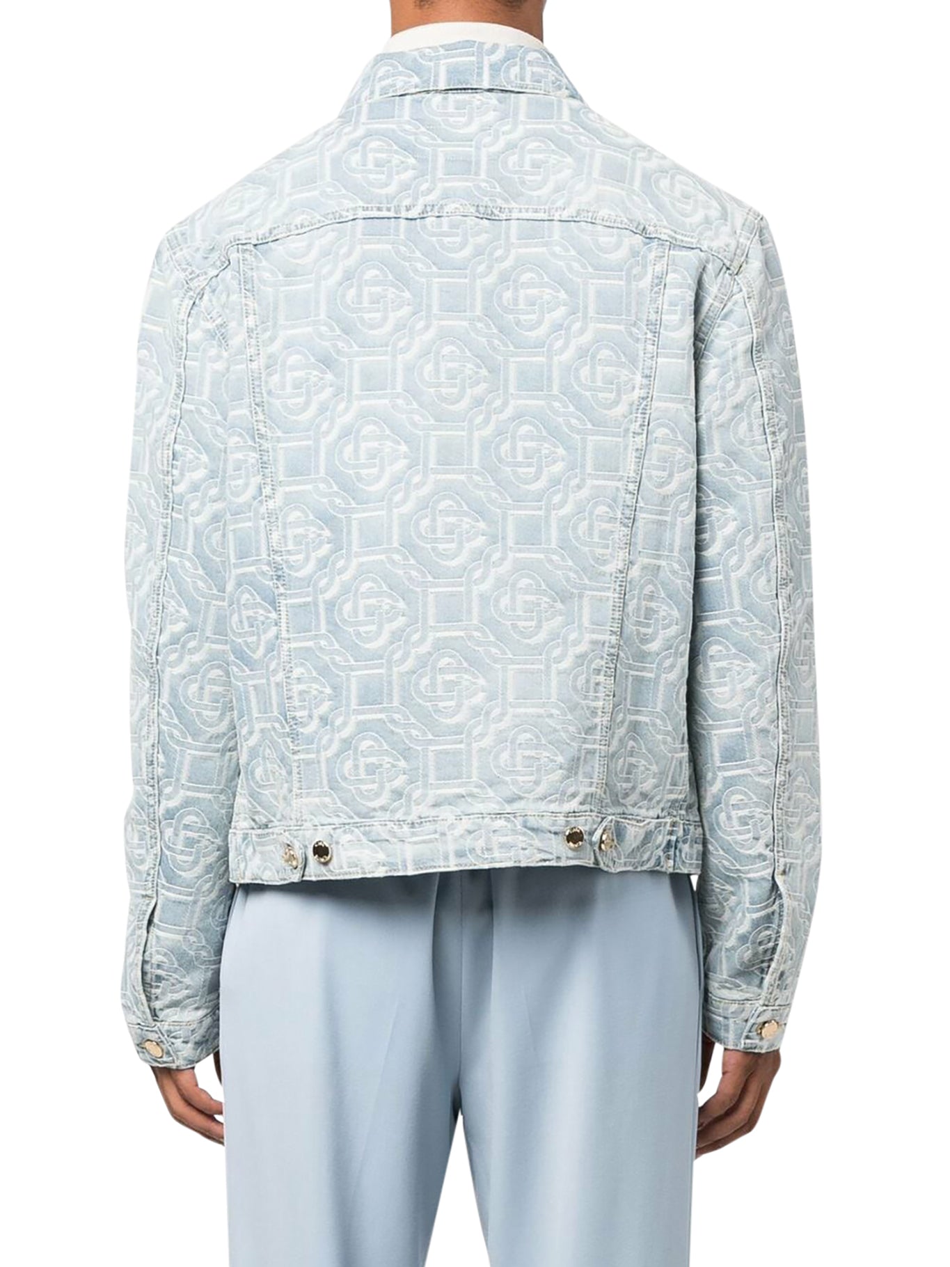 CASABLANCA Monogram-print Denim Jacket in Blue for Men