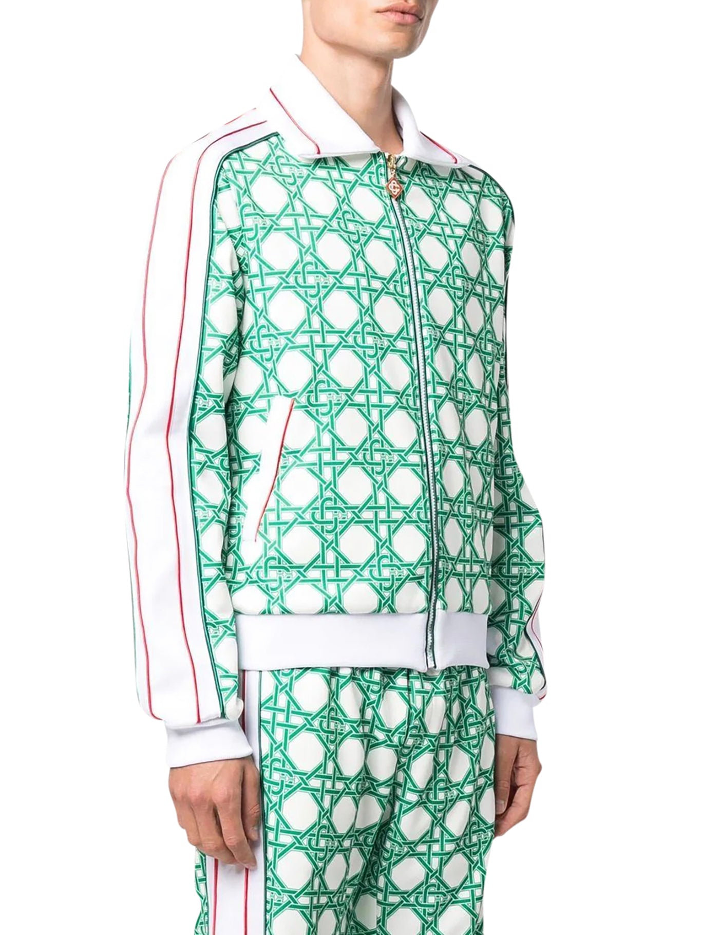 CASABLANCA Monogram-jacquard Track Jacket in Green for Men