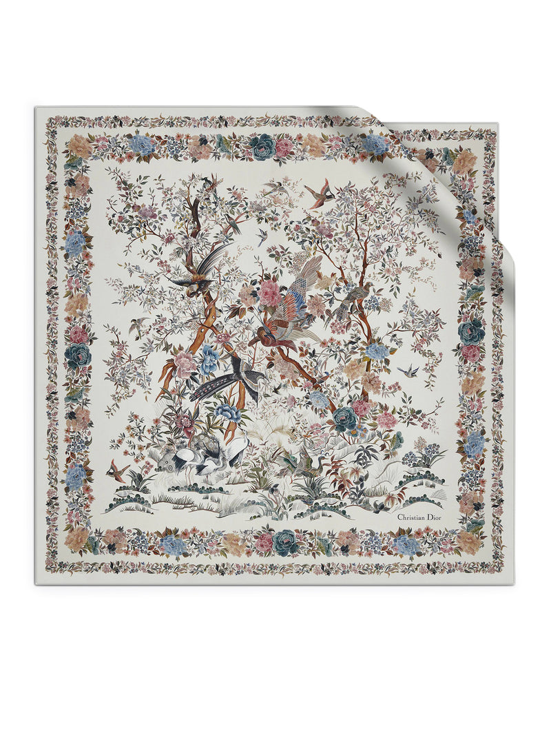 DIOR JARDIN D`HIVER SQUARE SCARF