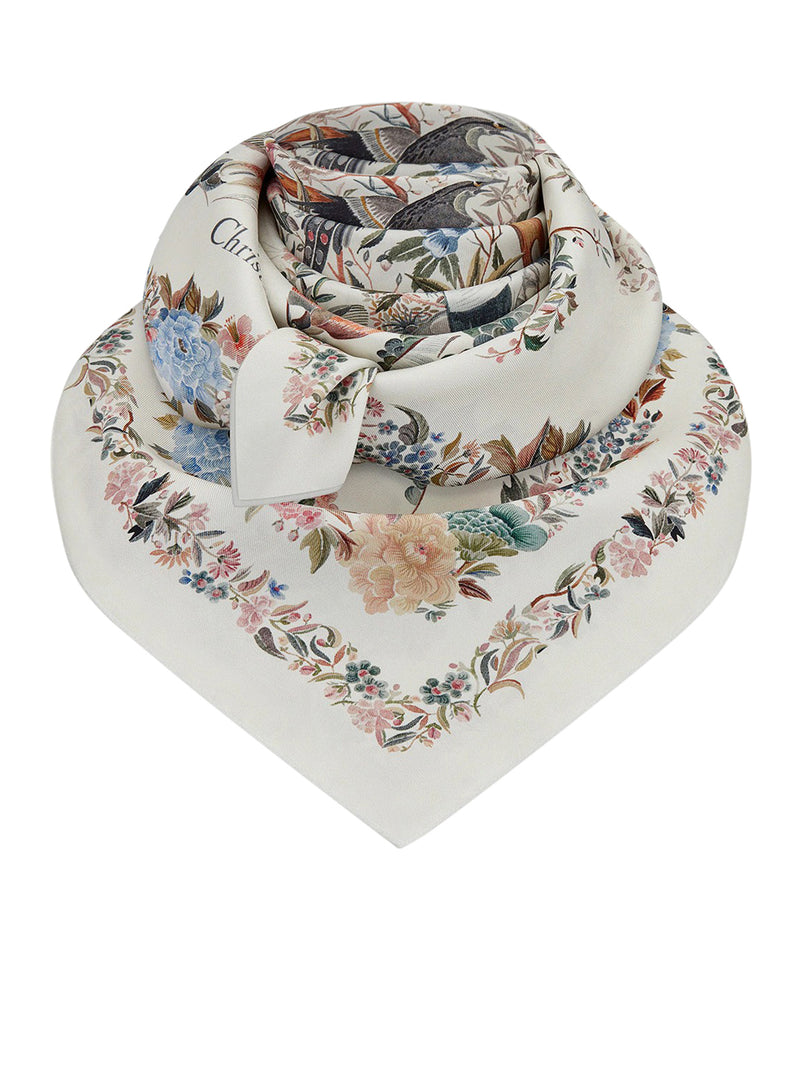 DIOR JARDIN D`HIVER SQUARE SCARF