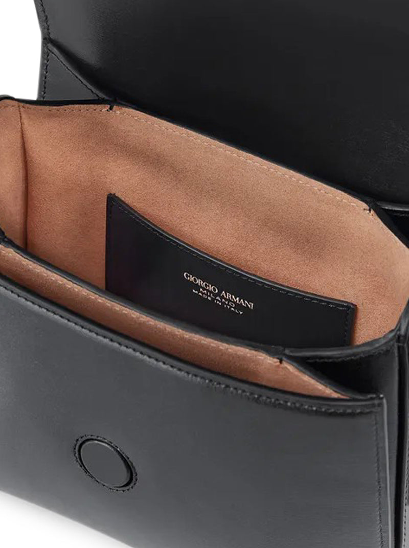 Palmellato leather-finish camera case with shoulder strap | EMPORIO ARMANI  Woman